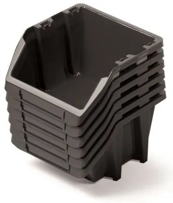 Sada 6 úložných boxov po 21,4 × 19,8 × 13,3 cm, čierna