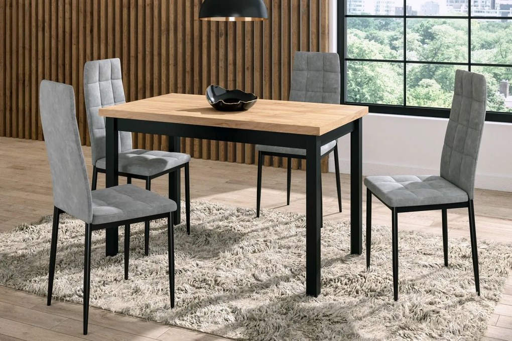 Dekorstudio Obdĺžnikový jedálenský stôl 120 × 68 cm – Dub zlatý Craft / Čierne nohy