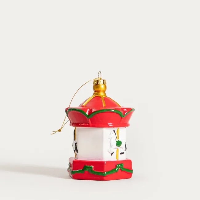 Závesná vianočná dekorácia EVI RED kolotoč 753749