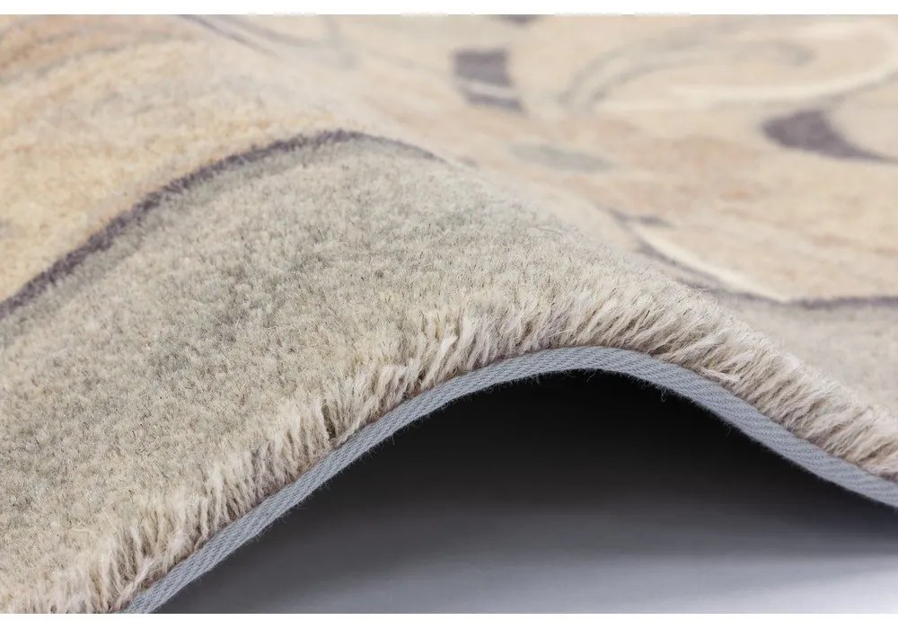 Béžový vlnený koberec 133x190 cm Archie beige – Agnella