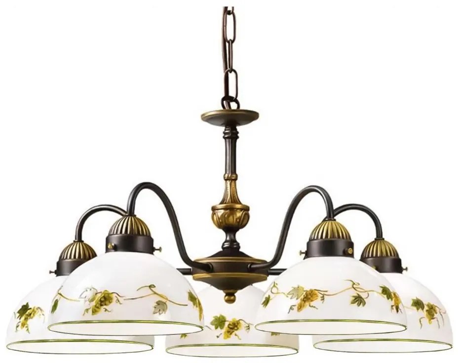 Kolarz 731.85.122 - Luster na reťazi NONNA 5xE27/75W/230V víno