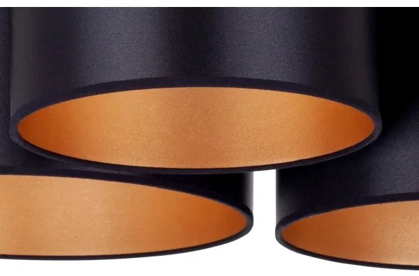 Duolla - Prisadený luster ROLLER TRIO SHINY 3xE27/15W/230V čierna/zlatá