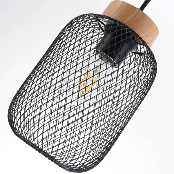 Brilagi - Závesné svietidlo na lanku BASKLITE 3xE27/15W/230V drevo/čierna