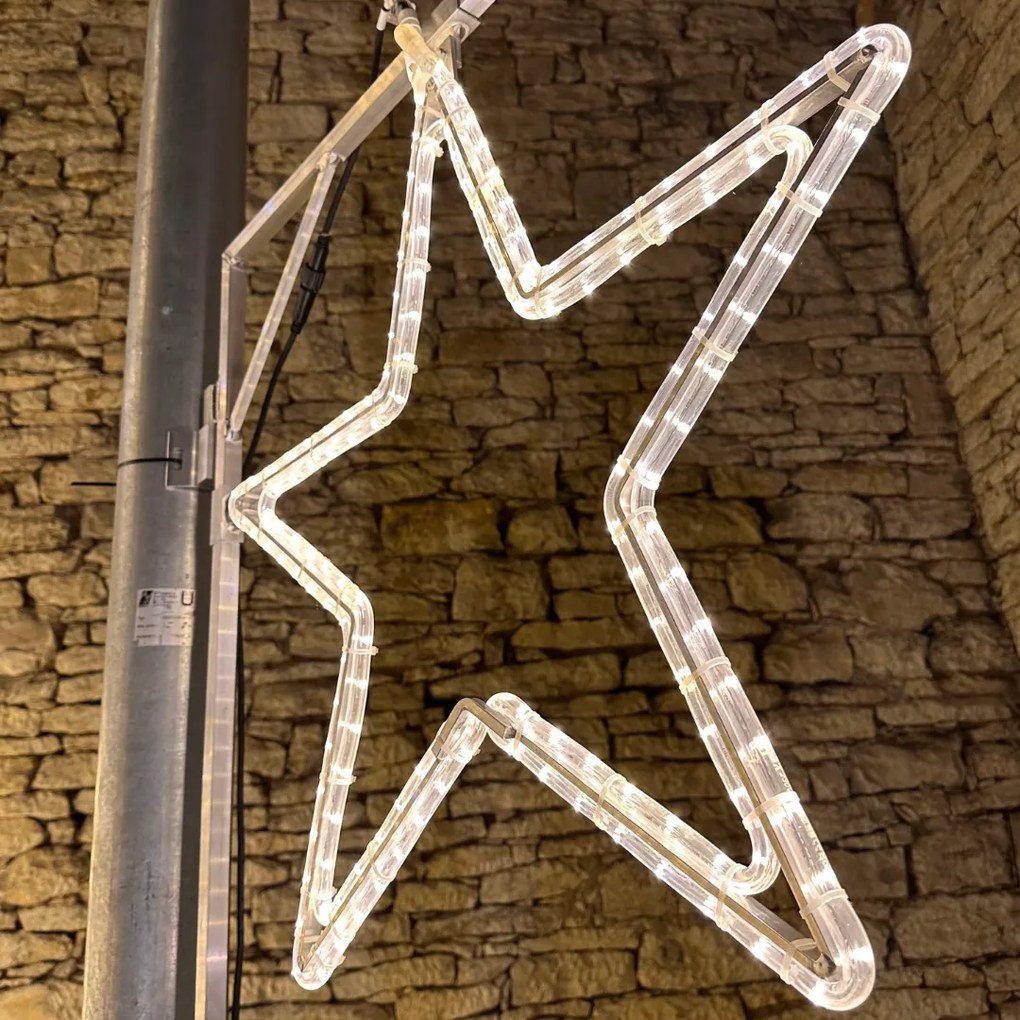 DECOLED LED světelná hvězda, sada na VO, 74 cm, teple bílá