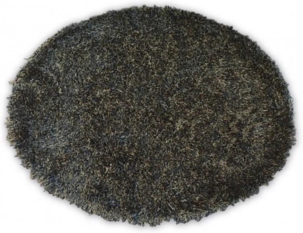 Luxusný kusový koberec Shaggy Love hnedočierny kruh, Velikosti 120x120cm