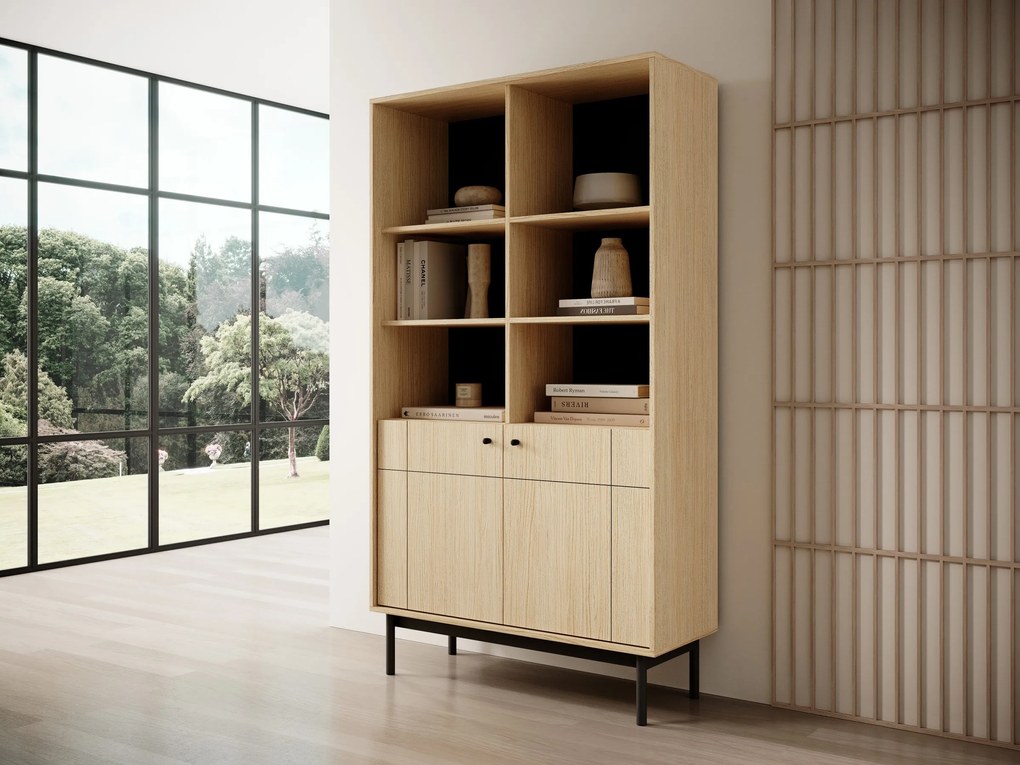 Knihovna Japandi 104 cm dub linea