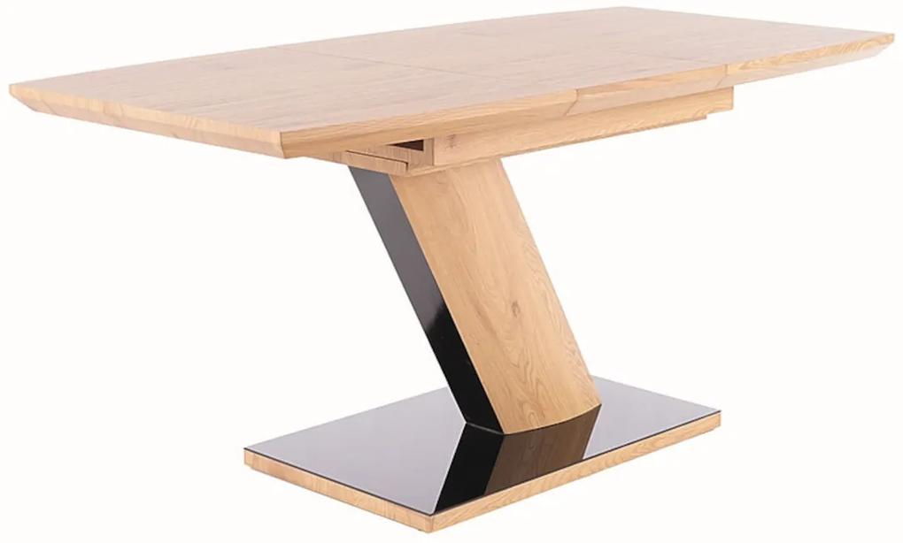 Rozkladací jedálenský stôl RODGERS, 120-160x76x80, dub/čierna | BIANO
