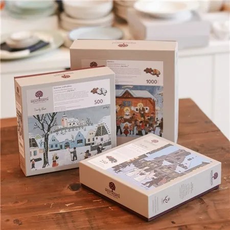 Drevené puzzle Josef Lada - Anjel, Čert a Mikuláš