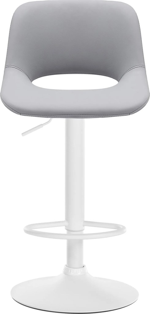 Barová stolička Camden - koženka, biely rám - Sivá