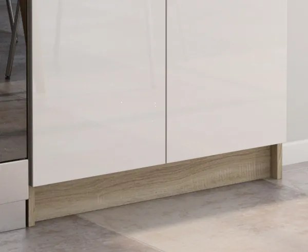 Kuchynský blok Irma, Dub Sonoma/biely vysoký lesk