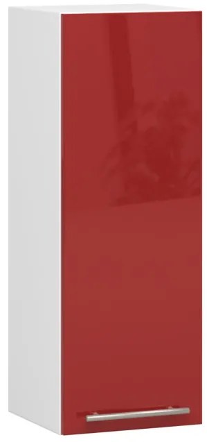 Horná kuchynská skrinka OLIWIA W 30 H720 biela / červená, lesk