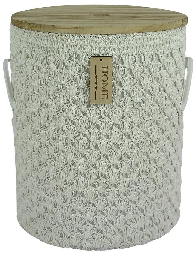 Okrúhly háčkovaný košík XXL Ø40 cm v49,5 cm