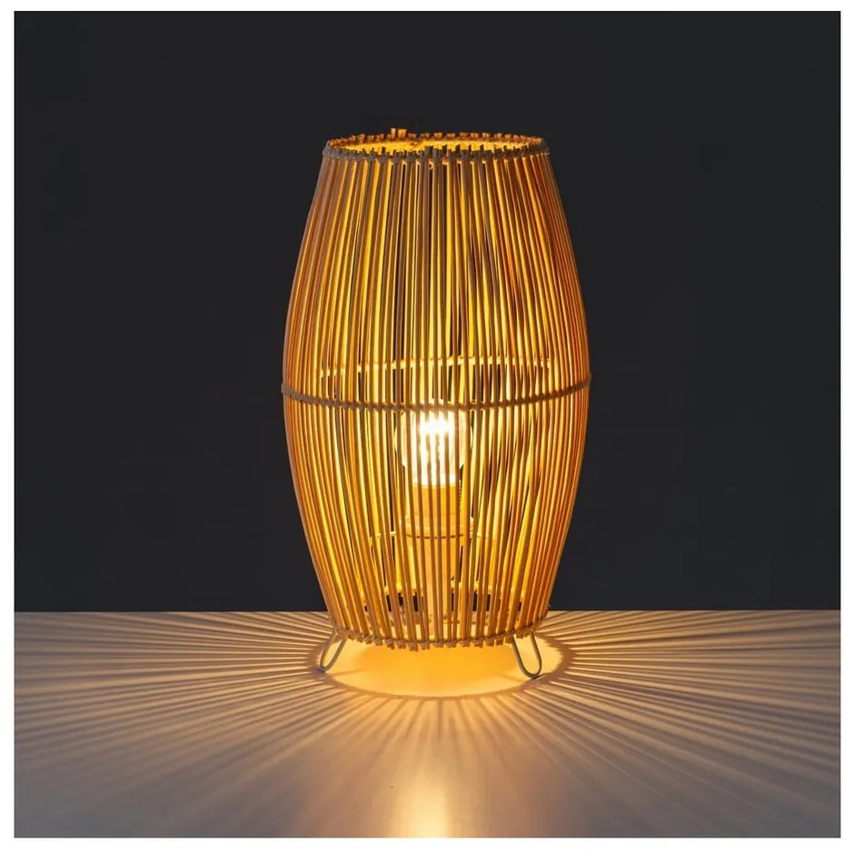 Bambusová stolová lampa v prírodnej farbe s bambusovým tienidlom (výška 29 cm) Natural Way – Casa Selección