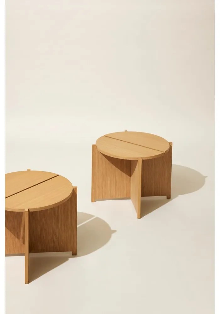 Okrúhly odkladací stolík v dekore duba ø 55 cm Dash – Hübsch