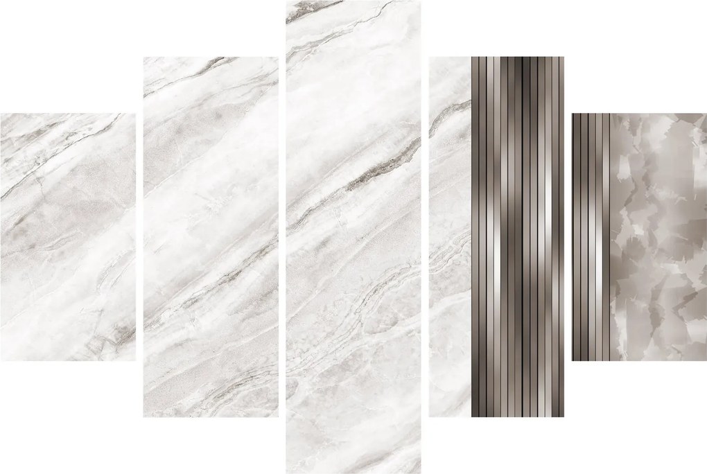 Obraz - Mramor so striebornými linkami (150x105 cm)