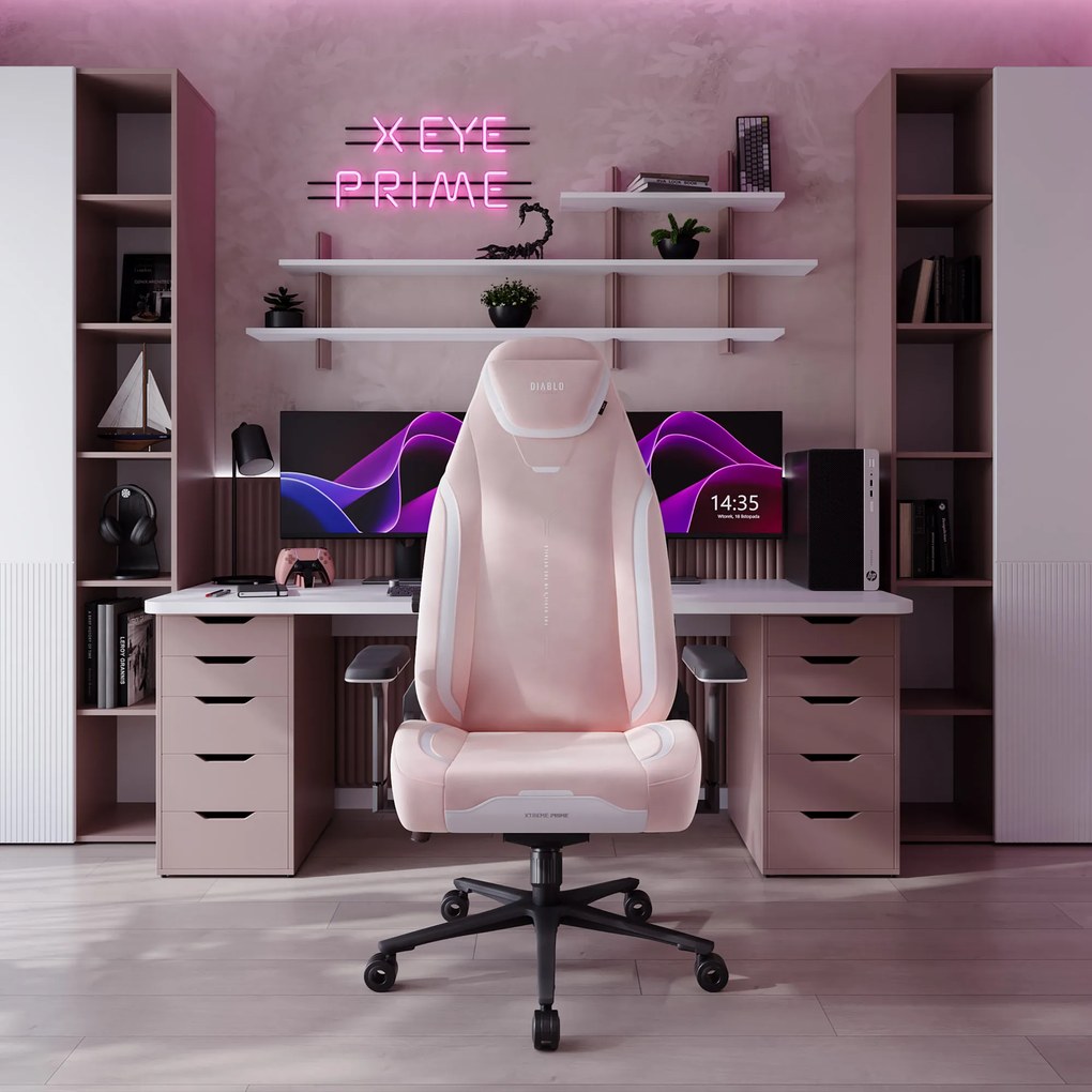 Herné kreslo Normal Size v čierno-ružovej farbe: Diablo X-Eye Prime Akira Pink