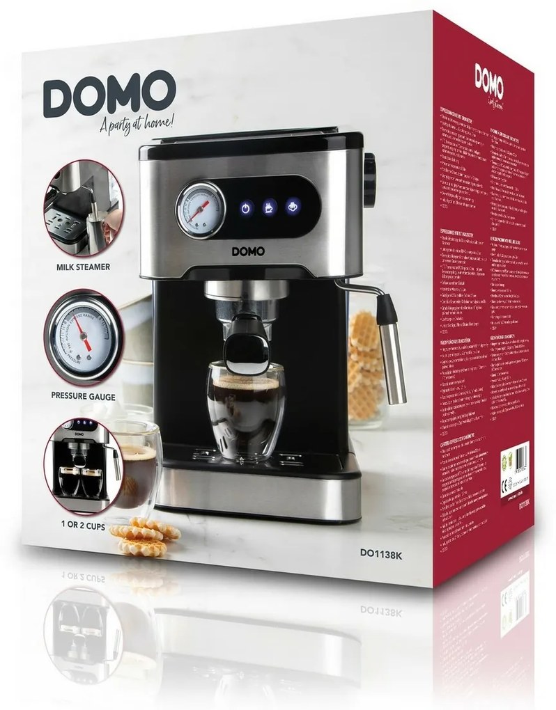 DOMO DO1138K pákový espresso kávovar, čierna