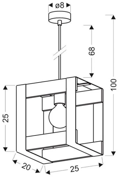 Luster na lanku VARNA 1xE27/40W/230V dub