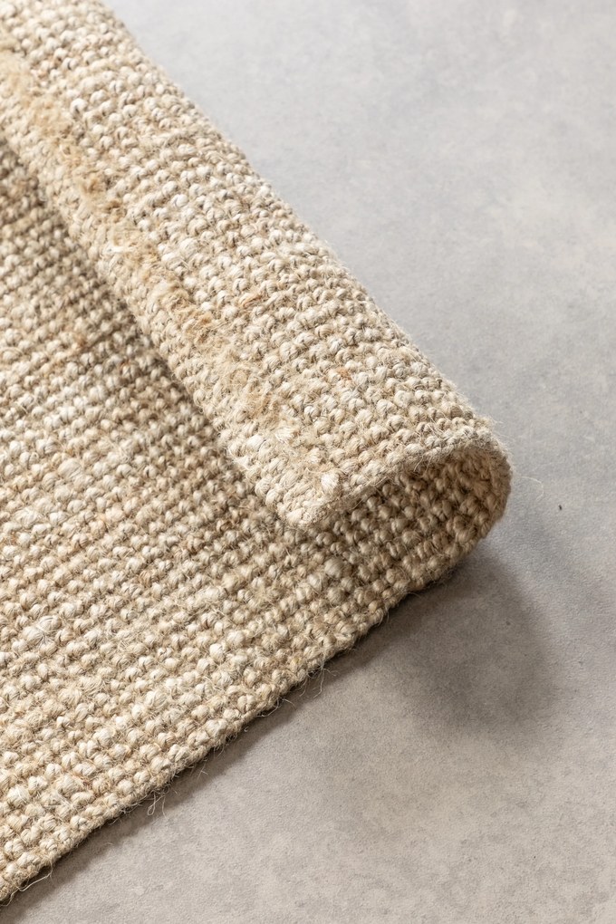 Hanse Home, Kusový koberec Bouclé Jute 105973 Ivory White, 60x90, béžová, chodba / predsieň