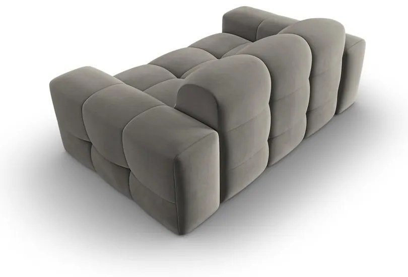 Sivá zamatová pohovka 156 cm Kendal - Micadoni Home