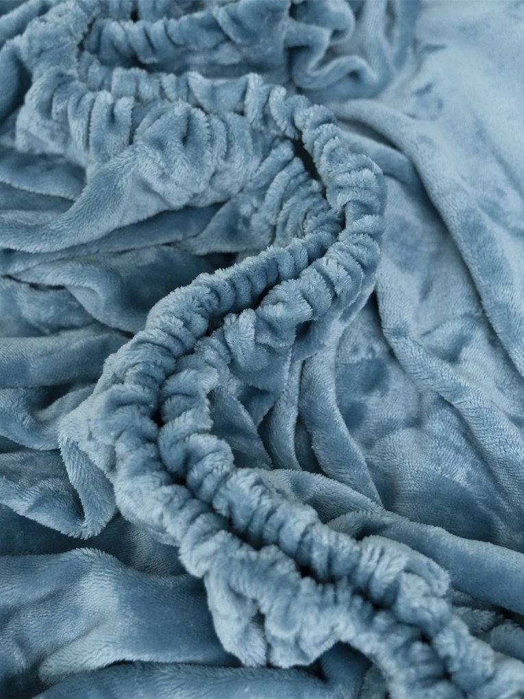 Plachta mikroplyš Deluxe 140 × 200 cm – nebesky modrá
