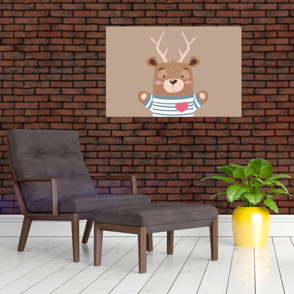 Obraz - Jeleň v pruhovanom tričku (90x60 cm)