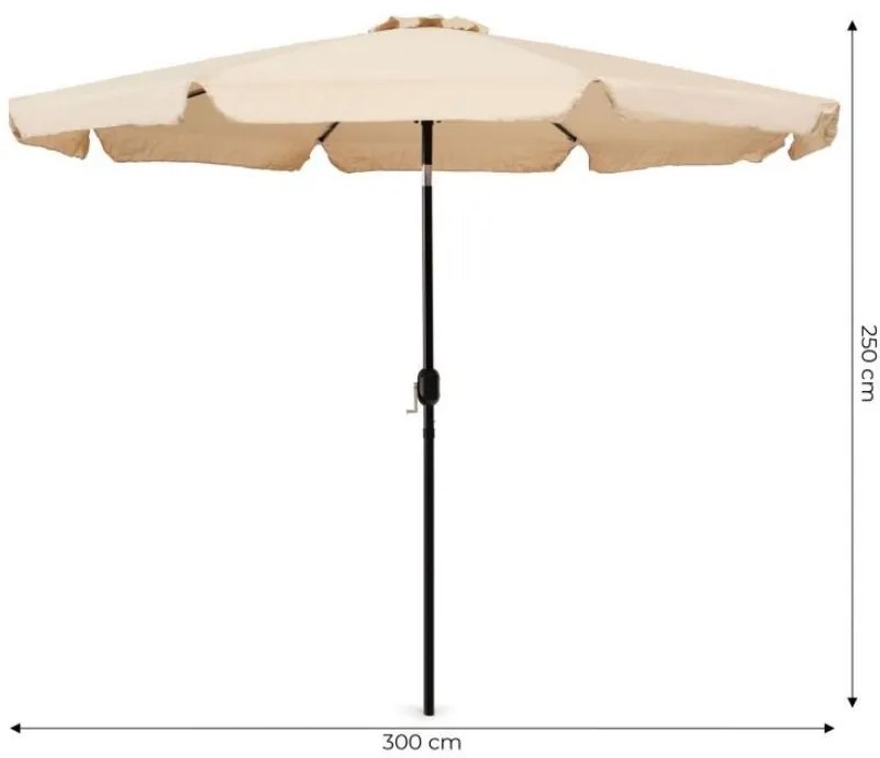 Bestent Záhradný skladací béžový slnečník 350cm BS3479