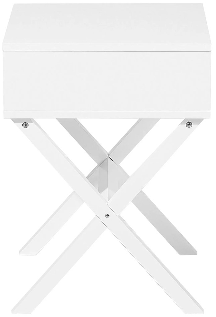 Nočný stolík so zásuvkou biely MONROE Beliani