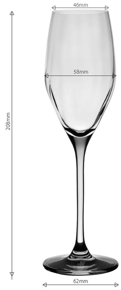 Poháre na šampanské 170 ml 6 ks — Optima Line Glas Lunasol - 322823