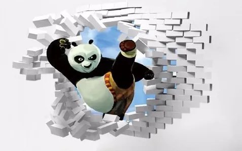 Veselá Stena Samolepka na stenu na stenu Kung-Fu Panda