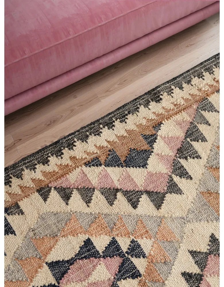 Sivý ručne tkaný jutový behúň 80x200 cm Roya Parsa – Elle Decoration