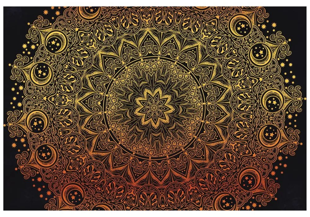 Samolepiaca tapeta zlatá orientálna Mandala
