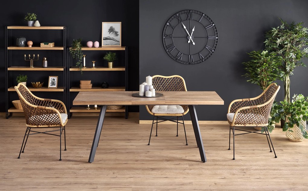 Rozkladací jedálenský stôl BERLIN v dekore orech 140(180)x85