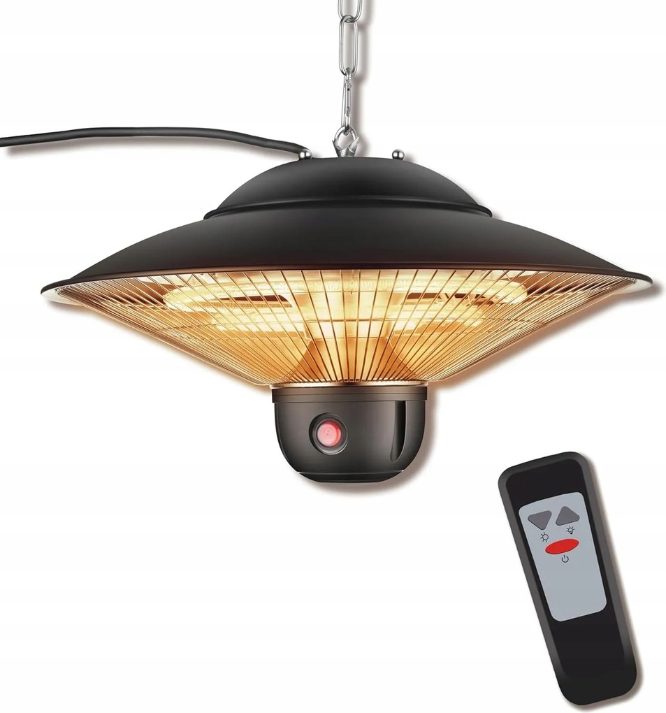 Elektrický terasový ohrievač 2000 W Halogénový závesný s diaľkovým ovládaním IP24