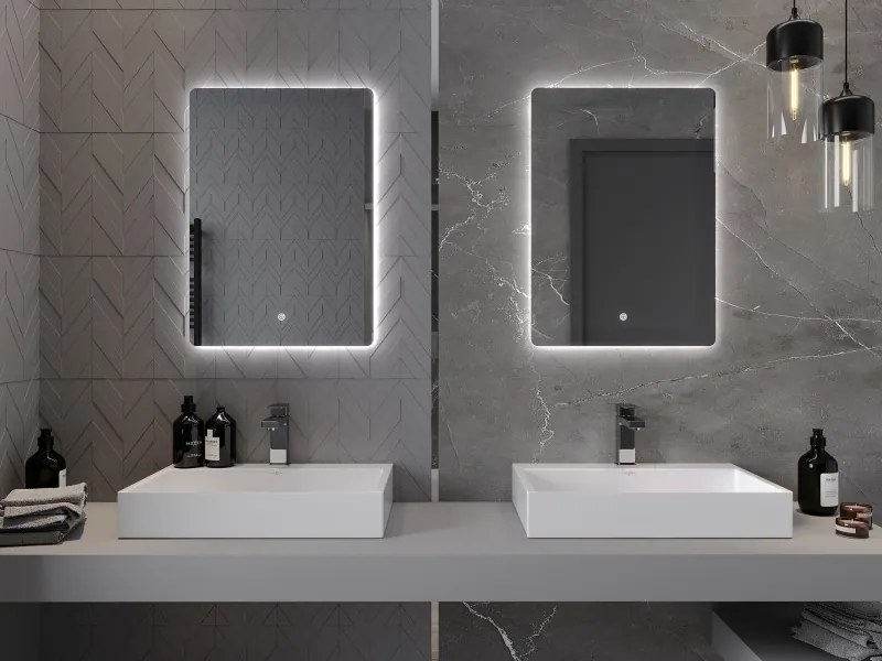 Mexen Sun, LED kúpeľňové zrkadlo s podsvietením 50 x 70 cm, 6000K, ochrana proti zahmlievaniu, 9807-050-070-611-00