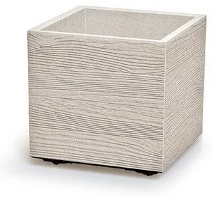Kvetináč MADERA SQUARE ECO WOOD 38,5 cm , bielyECO