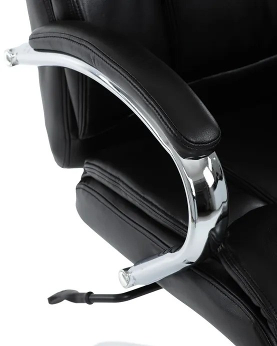 Kancelárske kreslo RYZAR — ekokoža, čierna, nosnosť 150 kg