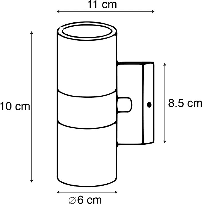 Inteligentné vonkajšie nástenné svietidlo čierne IP44 vrátane 2 WiFi GU10 - Duo