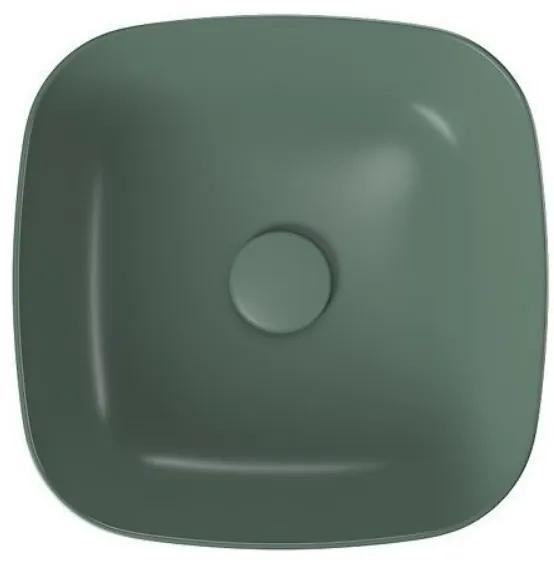 Cersanit Larga, umývadlo na dosku 38x38x13,5 cm, zelená matná, K677-061