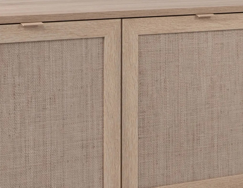 Široká skrinka 3-dverová Bali, dub sonoma/výplet