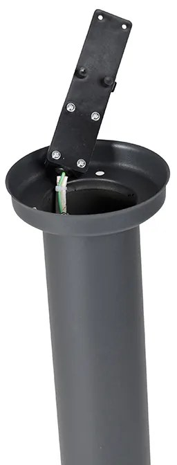Antracitovo šedý stĺpikový svietidlo 80 cm IP44 opál - Rox