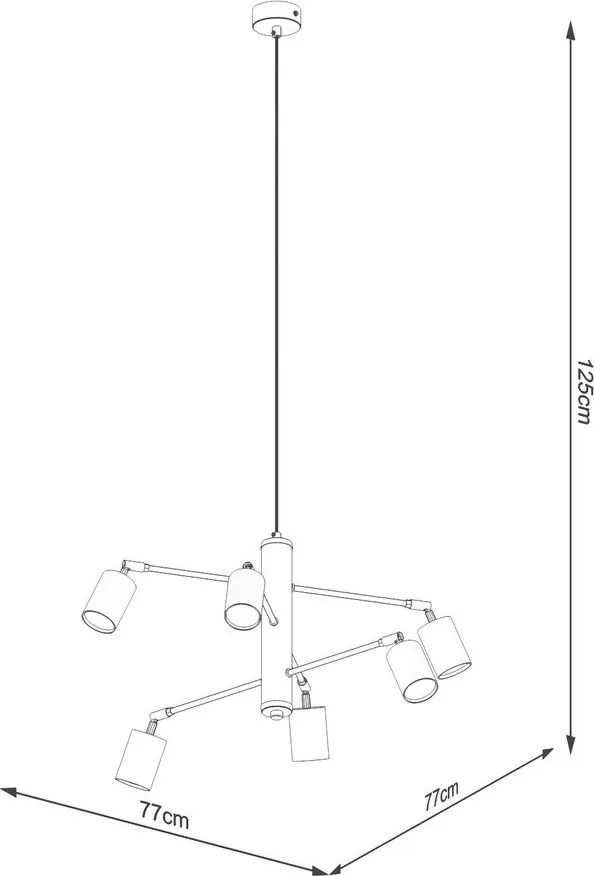 Čierne kovové závesné svietidlo Virta – Sollux