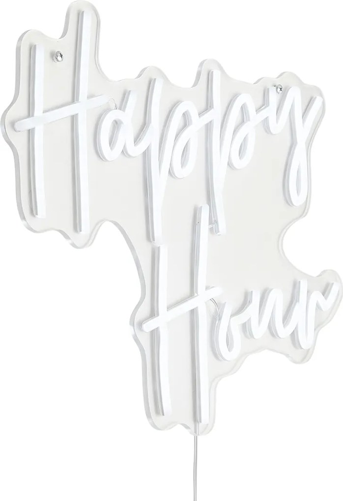 Neónová nástenná lampa biela vrátane LED - Happy Hour