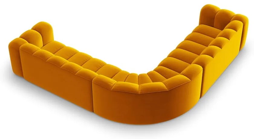 Žltá zamatová modulárna rohová pohovka Lupine – Micadoni