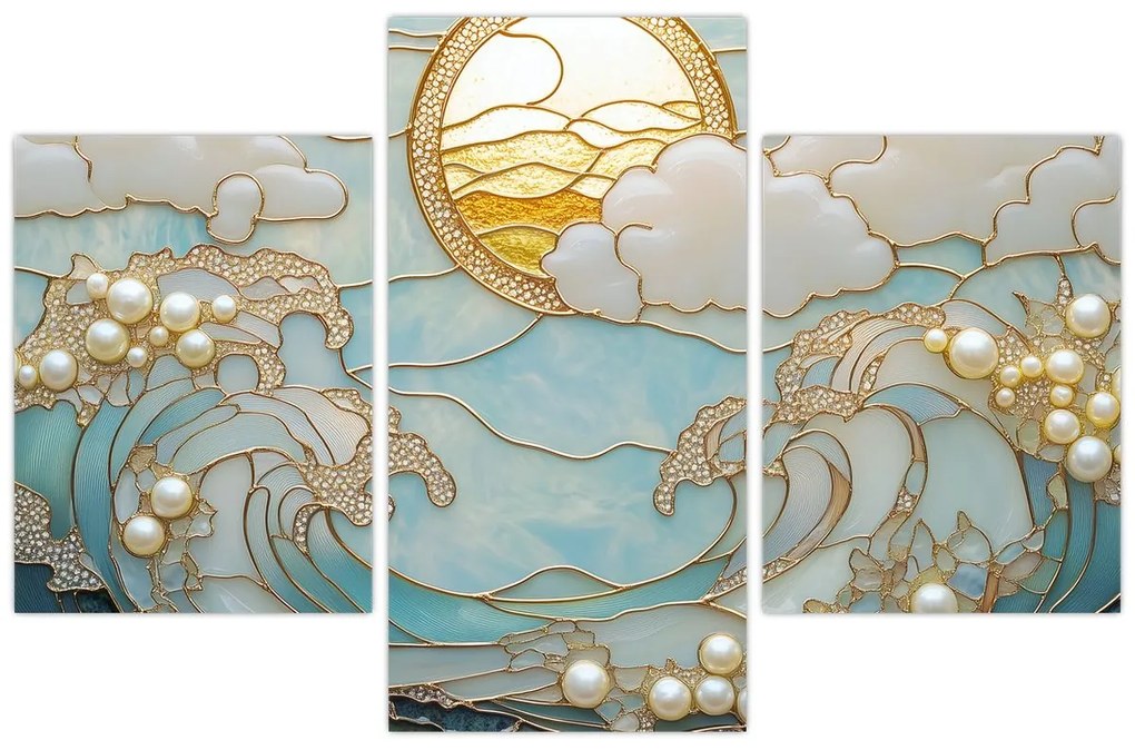 Obraz - 3D perly v oceáne (90x60 cm)