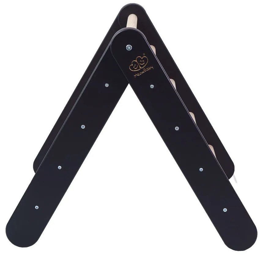 Čierny pikler trojuholník z borovicového dreva 60x60x60 cm Montessori – Meowbaby