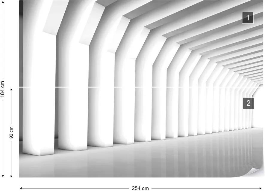 GLIX Fototapeta - Modern 3D Room Illusion Vliesová tapeta  - 254x184 cm