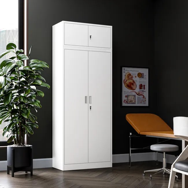 Kovová kancelárska skriňa so 4 policami, biela, 1750x800x400 mm: JAN Compact
