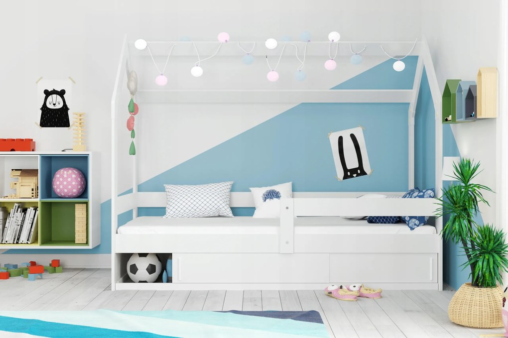 Interbeds BMS Group Domček detská posteľ Biela 80x160