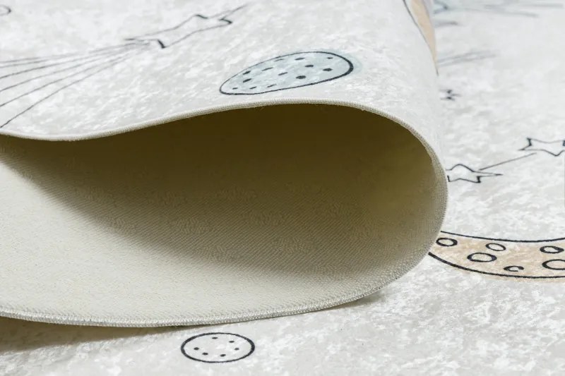 Dywany Łuszczów, Detský kusový koberec Bambino 1278 Space rocket cream, 80x150, viacfarebná, detská izba